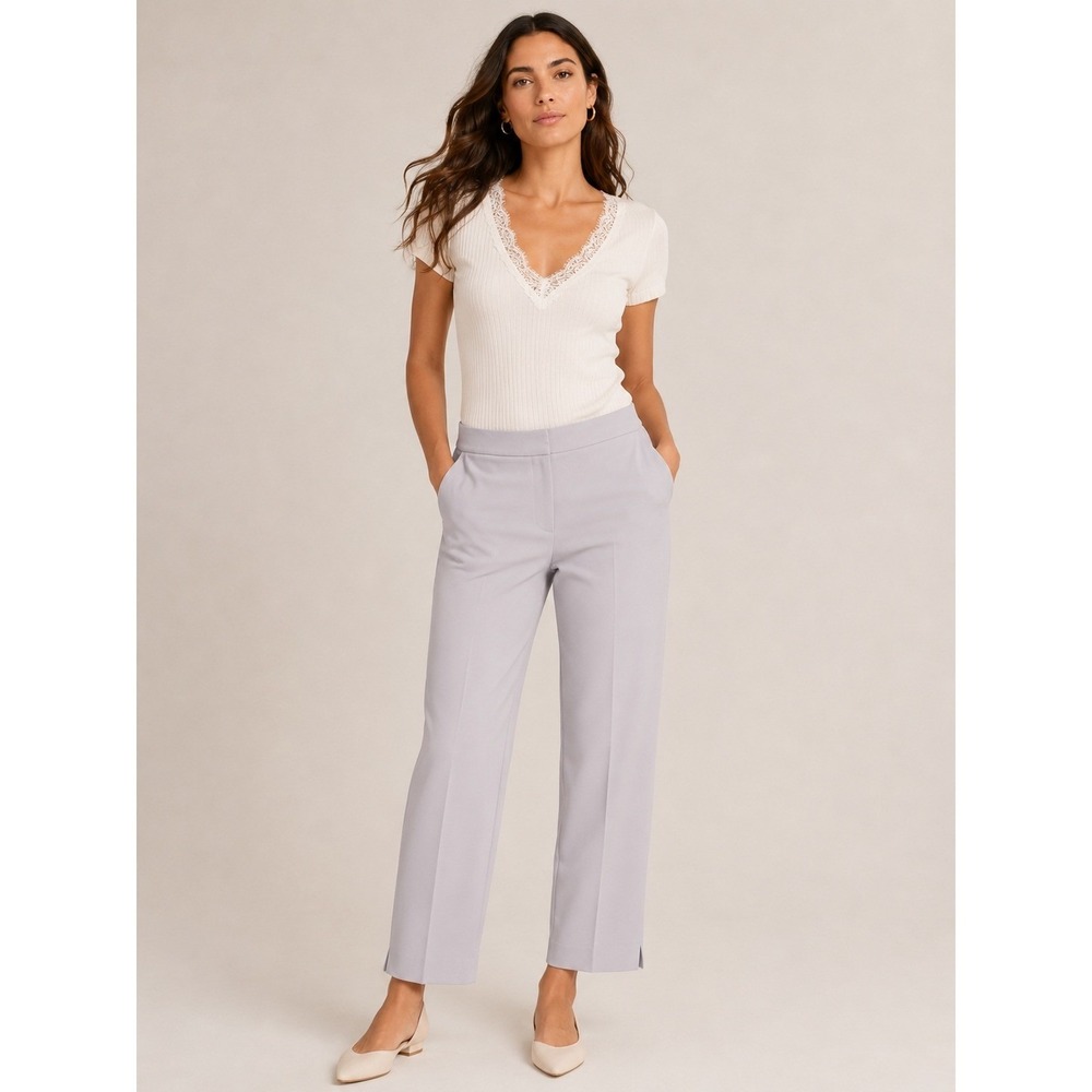 J.Crew Women Straight Leg Trousers Size 10 Lavender Grey Business Casual Pants